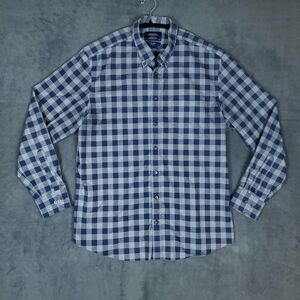 Charles Tyrwhitt Weekend Shirt Mens XL Blue Check Button Down Non Iron Slim Fit